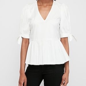 Express Tie Sleeve Peplum Top
